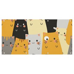 Seamless-pattern-cute-cat-cartoons Banner And Sign 8  X 4  by Salman4z