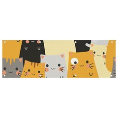 Seamless-pattern-cute-cat-cartoons Banner And Sign 9  X 3  by Salman4z