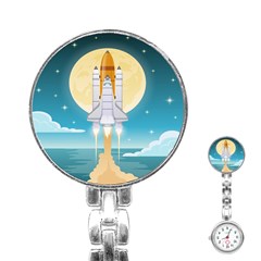 Space-exploration-illustration Stainless Steel Nurses Watch by Salman4z