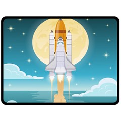 Space-exploration-illustration Two Sides Fleece Blanket (large) by Salman4z