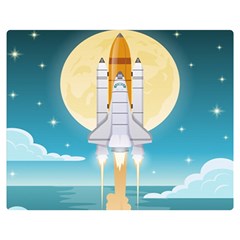 Space-exploration-illustration Premium Plush Fleece Blanket (medium) by Salman4z