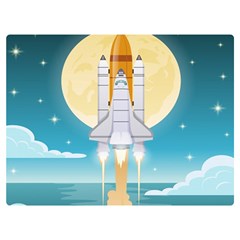 Space-exploration-illustration Two Sides Premium Plush Fleece Blanket (extra Small) by Salman4z