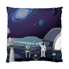 Alien-astronaut-scene Standard Cushion Case (two Sides) by Salman4z