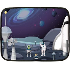 Alien-astronaut-scene Fleece Blanket (mini) by Salman4z