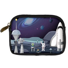 Alien-astronaut-scene Digital Camera Leather Case by Salman4z