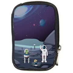 Alien-astronaut-scene Compact Camera Leather Case by Salman4z