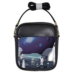 Alien-astronaut-scene Girls Sling Bag by Salman4z