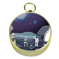 Alien-astronaut-scene Gold Compasses by Salman4z