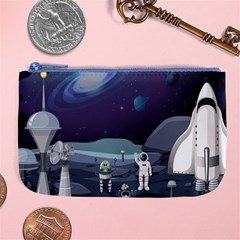 Alien-astronaut-scene Large Coin Purse by Salman4z