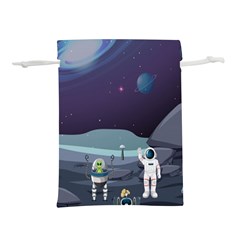 Alien-astronaut-scene Lightweight Drawstring Pouch (s) by Salman4z