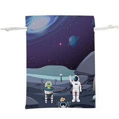 Alien-astronaut-scene Lightweight Drawstring Pouch (xl) by Salman4z