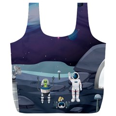 Alien-astronaut-scene Full Print Recycle Bag (xxl) by Salman4z