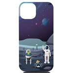 Alien-astronaut-scene iPhone 14 Black UV Print Case Front