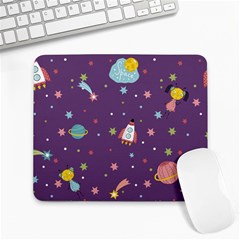 Space-travels-seamless-pattern-vector-cartoon Large Mousepad by Salman4z