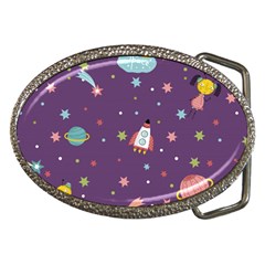 Space-travels-seamless-pattern-vector-cartoon Belt Buckles by Salman4z