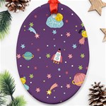 Space-travels-seamless-pattern-vector-cartoon Oval Ornament (Two Sides) Front