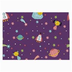 Space-travels-seamless-pattern-vector-cartoon Large Glasses Cloth (2 Sides) by Salman4z