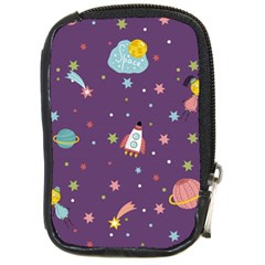 Space-travels-seamless-pattern-vector-cartoon Compact Camera Leather Case by Salman4z