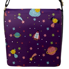 Space-travels-seamless-pattern-vector-cartoon Flap Closure Messenger Bag (s) by Salman4z