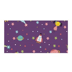 Space-travels-seamless-pattern-vector-cartoon Satin Wrap 35  X 70  by Salman4z