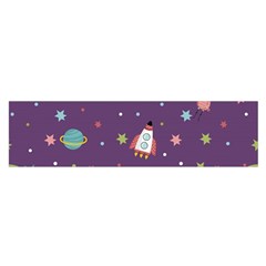 Space-travels-seamless-pattern-vector-cartoon Oblong Satin Scarf (16  X 60 ) by Salman4z