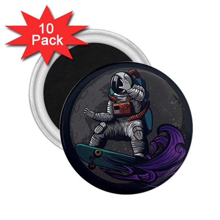 Illustration-astronaut-cosmonaut-paying-skateboard-sport-space-with-astronaut-suit 2.25  Magnets (10 pack) 