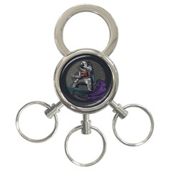 Illustration-astronaut-cosmonaut-paying-skateboard-sport-space-with-astronaut-suit 3-ring Key Chain by Salman4z