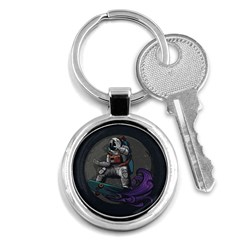 Illustration-astronaut-cosmonaut-paying-skateboard-sport-space-with-astronaut-suit Key Chain (round) by Salman4z