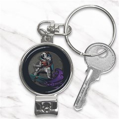 Illustration-astronaut-cosmonaut-paying-skateboard-sport-space-with-astronaut-suit Nail Clippers Key Chain by Salman4z