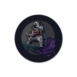 Illustration-astronaut-cosmonaut-paying-skateboard-sport-space-with-astronaut-suit Rubber Round Coaster (4 pack) Front