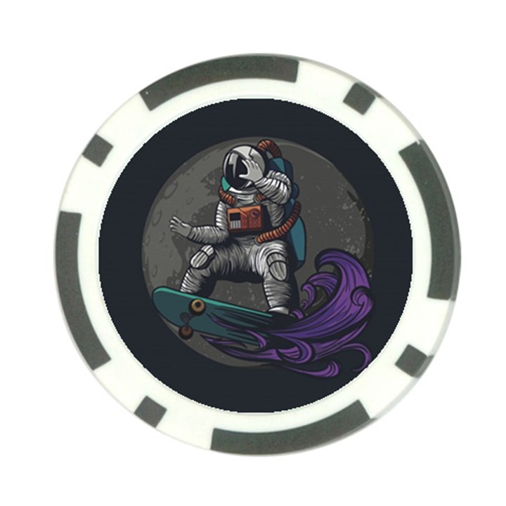 Illustration-astronaut-cosmonaut-paying-skateboard-sport-space-with-astronaut-suit Poker Chip Card Guard