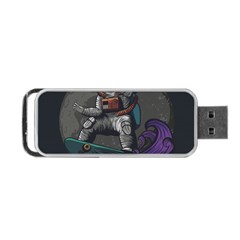 Illustration-astronaut-cosmonaut-paying-skateboard-sport-space-with-astronaut-suit Portable Usb Flash (one Side) by Salman4z