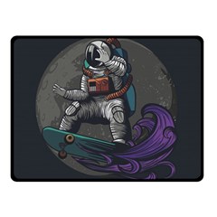 Illustration-astronaut-cosmonaut-paying-skateboard-sport-space-with-astronaut-suit Two Sides Fleece Blanket (small) by Salman4z