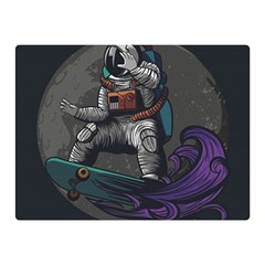 Illustration-astronaut-cosmonaut-paying-skateboard-sport-space-with-astronaut-suit Two Sides Premium Plush Fleece Blanket (mini) by Salman4z