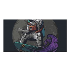 Illustration-astronaut-cosmonaut-paying-skateboard-sport-space-with-astronaut-suit Satin Shawl 45  X 80  by Salman4z