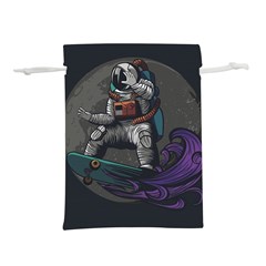 Illustration-astronaut-cosmonaut-paying-skateboard-sport-space-with-astronaut-suit Lightweight Drawstring Pouch (l) by Salman4z