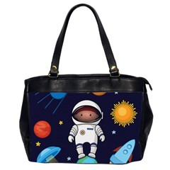 Boy-spaceman-space-rocket-ufo-planets-stars Oversize Office Handbag (2 Sides) by Salman4z