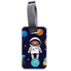 Boy-spaceman-space-rocket-ufo-planets-stars Luggage Tag (two Sides) by Salman4z