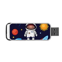 Boy-spaceman-space-rocket-ufo-planets-stars Portable Usb Flash (two Sides) by Salman4z