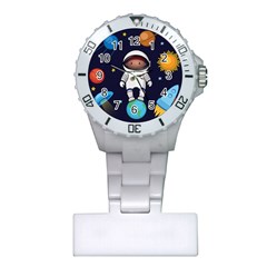 Boy-spaceman-space-rocket-ufo-planets-stars Plastic Nurses Watch by Salman4z