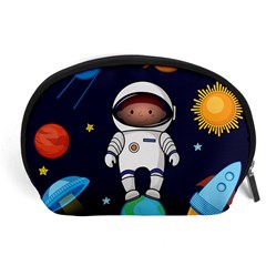 Boy-spaceman-space-rocket-ufo-planets-stars Accessory Pouch (large) by Salman4z