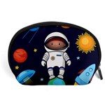 Boy-spaceman-space-rocket-ufo-planets-stars Accessory Pouch (Large) Front