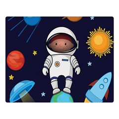 Boy-spaceman-space-rocket-ufo-planets-stars Two Sides Premium Plush Fleece Blanket (large) by Salman4z