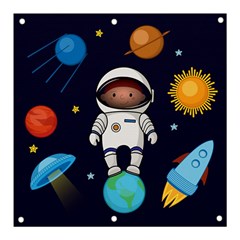 Boy-spaceman-space-rocket-ufo-planets-stars Banner And Sign 3  X 3  by Salman4z