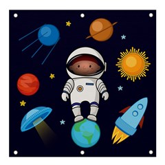 Boy-spaceman-space-rocket-ufo-planets-stars Banner And Sign 4  X 4  by Salman4z