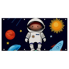 Boy-spaceman-space-rocket-ufo-planets-stars Banner And Sign 8  X 4  by Salman4z