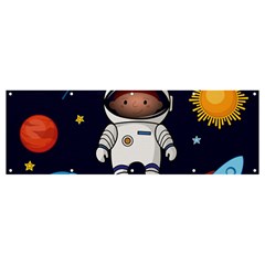 Boy-spaceman-space-rocket-ufo-planets-stars Banner And Sign 12  X 4  by Salman4z