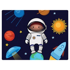 Boy-spaceman-space-rocket-ufo-planets-stars Two Sides Premium Plush Fleece Blanket (extra Small) by Salman4z