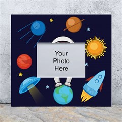 Boy-spaceman-space-rocket-ufo-planets-stars White Wall Photo Frame 5  X 7  by Salman4z