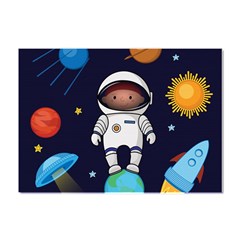 Boy-spaceman-space-rocket-ufo-planets-stars Crystal Sticker (a4) by Salman4z